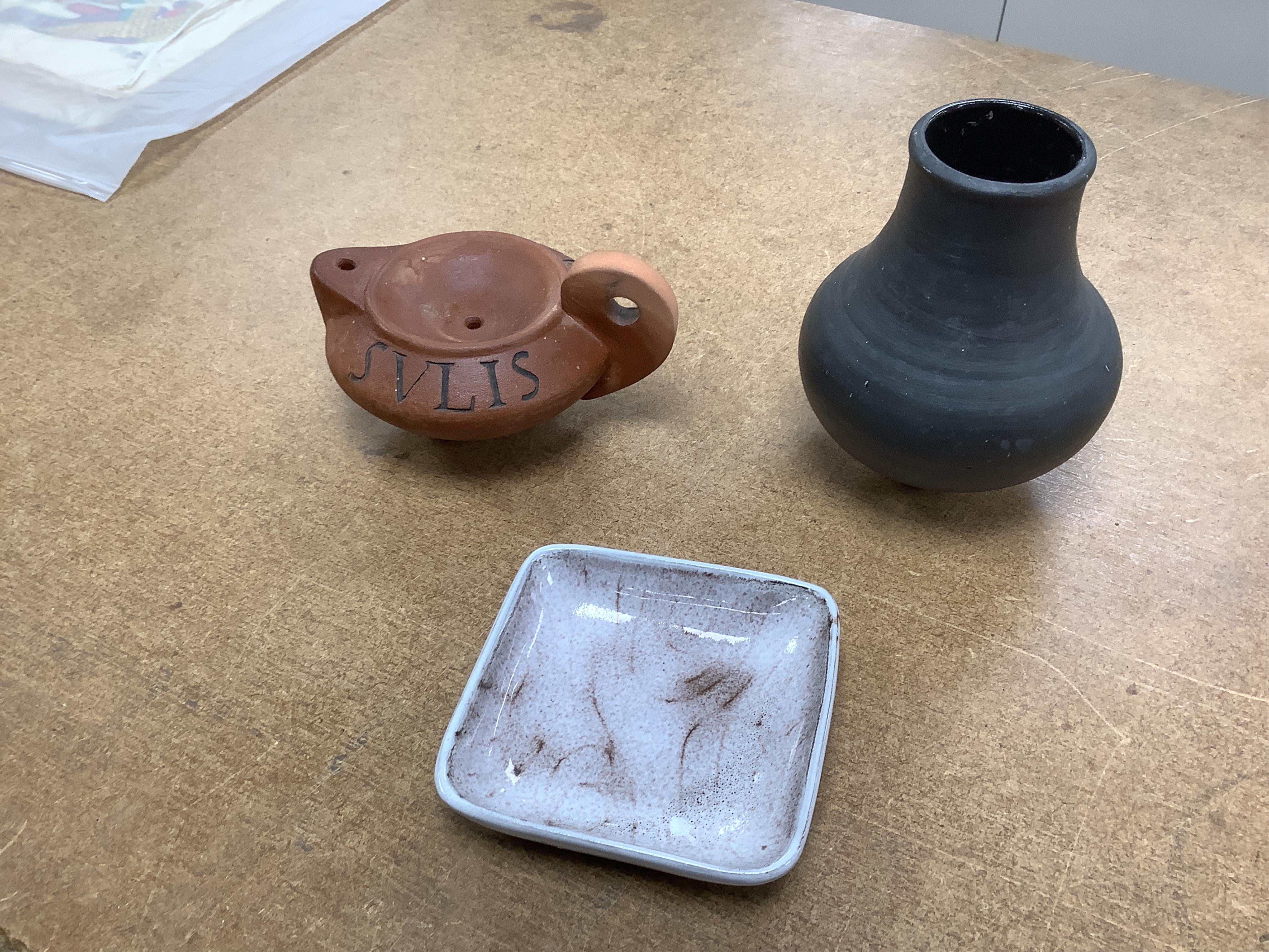 A collection of Bath and other signed studio pottery, largest 28cm in diameter. Condition - mostly fair/good